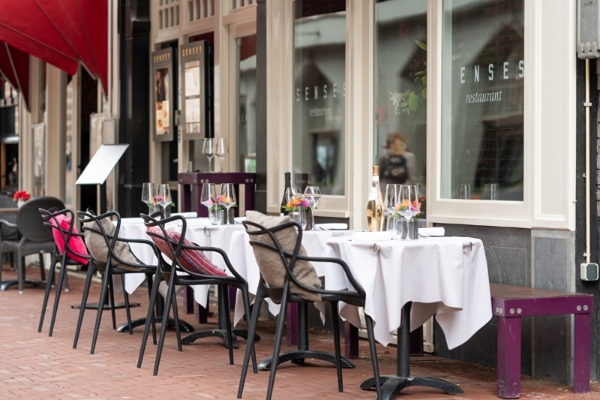 The Albus Hotel - a table and chairs outside a restaurant