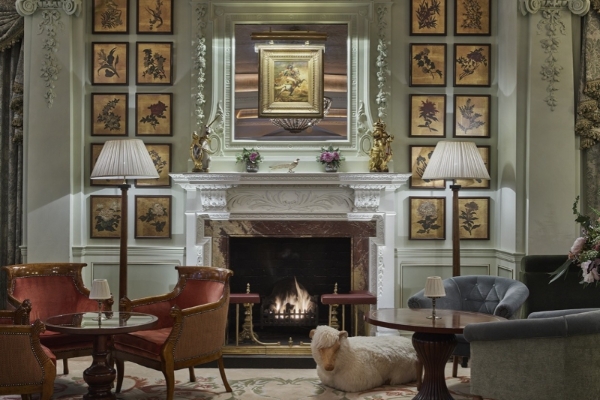 The Goring - a room with a fireplace and a sheep