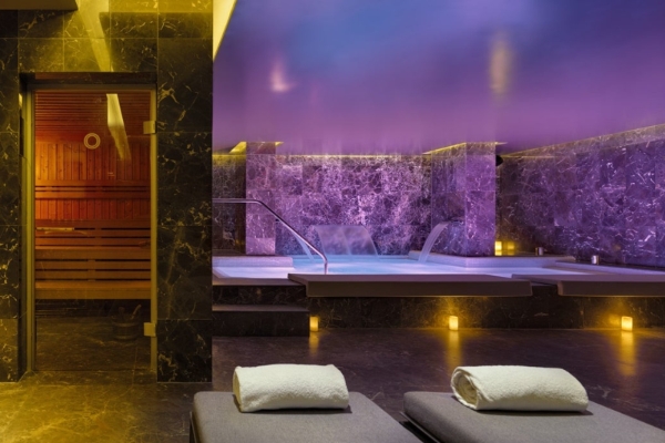 The One Barcelona - a room with a jacuzzi and a hot tub